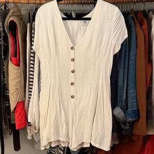 Princess Polly white button down Romper